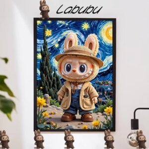 Van Gogh Style Starry Night labubu Puzzle