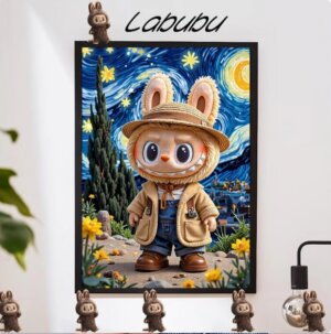 Van Gogh Style Starry Night labubu Puzzle