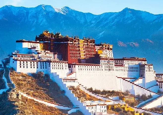 Home 4 The Potala Palace, a renowned architectural landmark in Lhasa, Tibet, stands as a sacred symbol of Tibetan Buddhism.