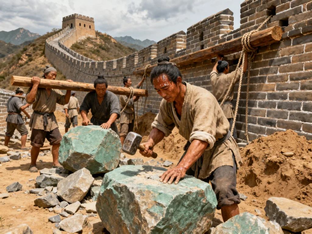 The Great Wall: A Symbol of Strength and Resilience 4 Scenes of Ancient Chinese Laborers Constructing the Great Wall