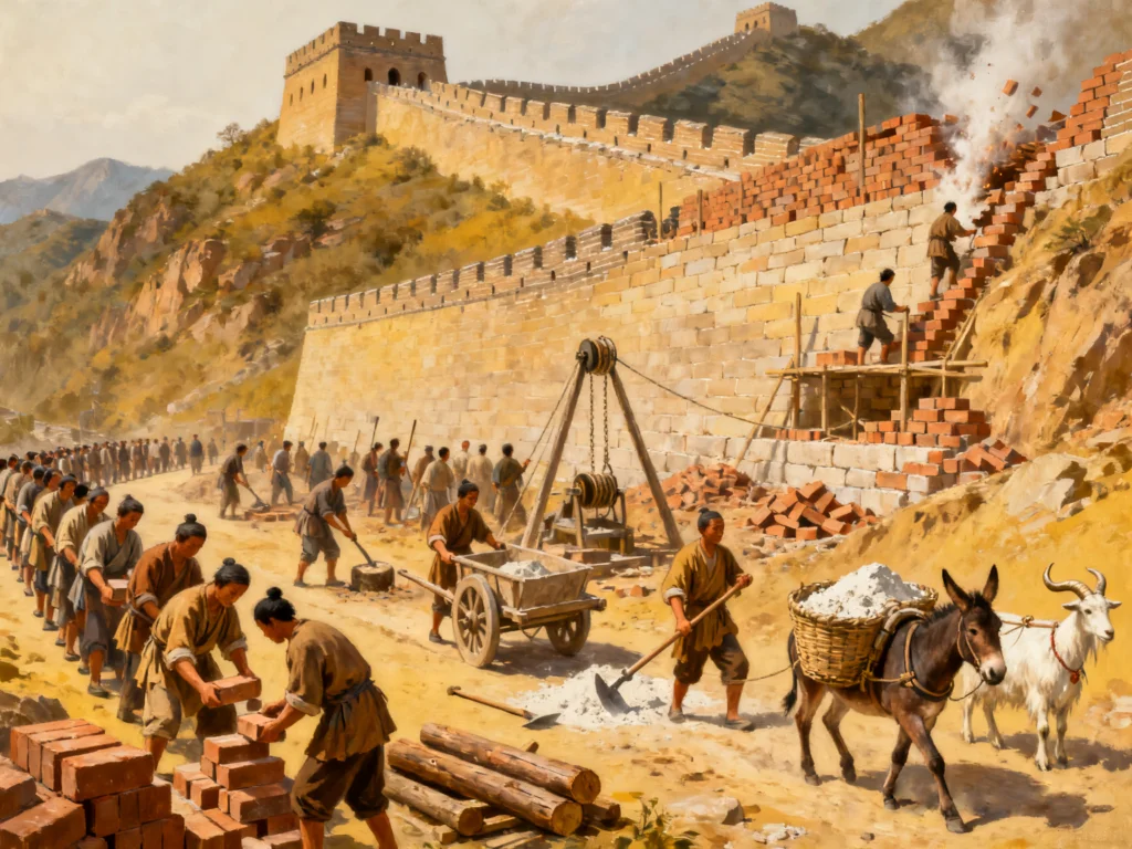 The Great Wall: A Symbol of Strength and Resilience 5 Scenes of Ancient Chinese Laborers Constructing the Great Wall